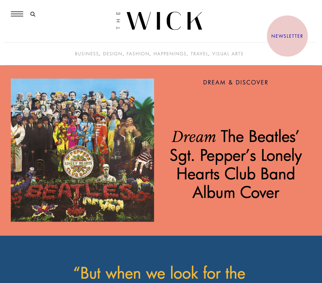 The Wick Dream and Discover feature about the Sgt. Pepper album cover.