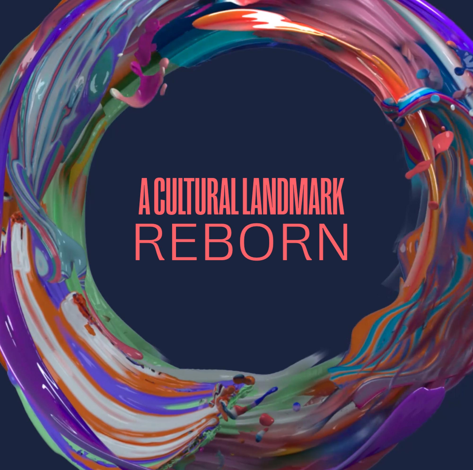 The colourful circular opening of the Olympia website.